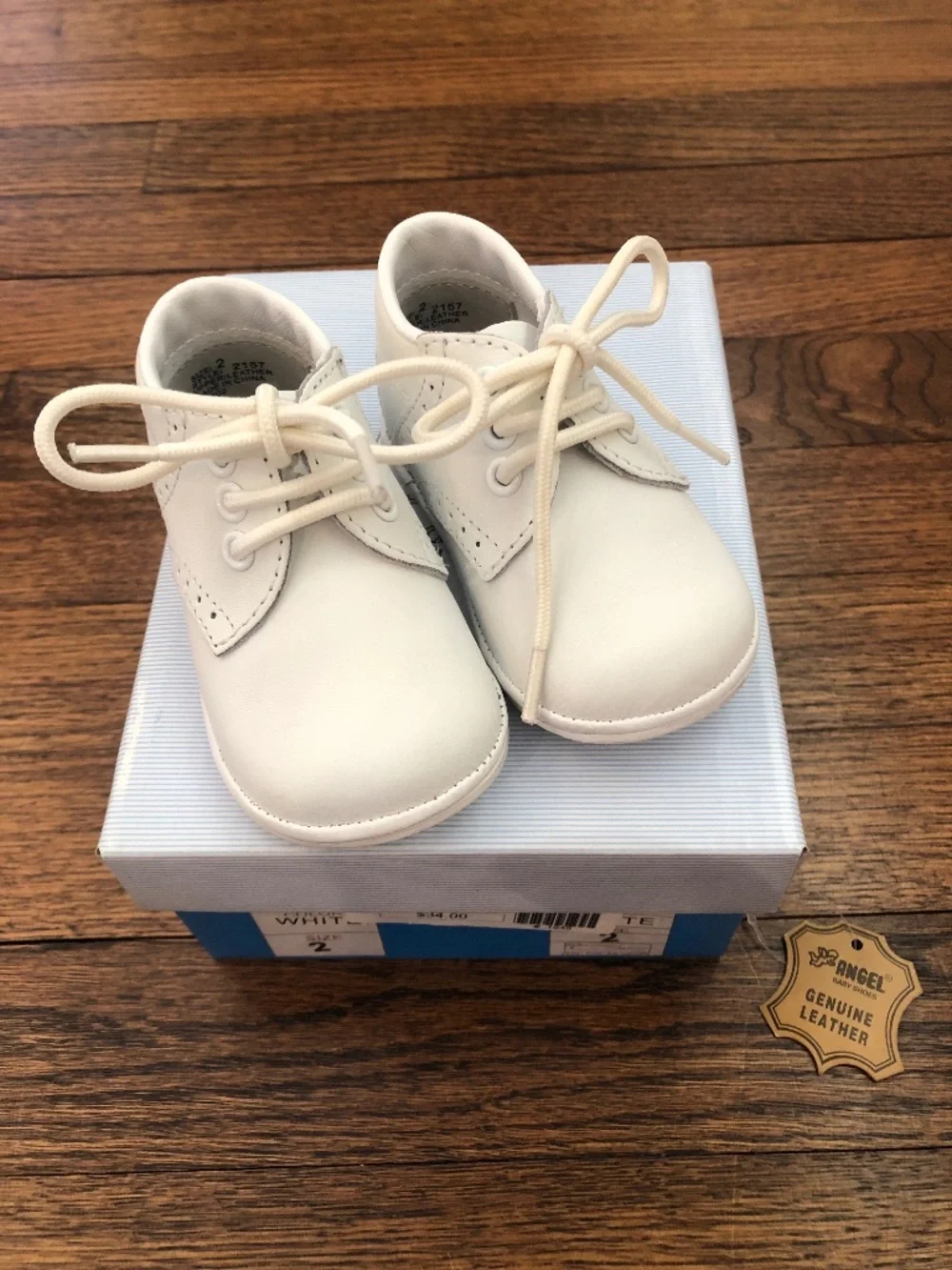 Angel Baby Infant Saddle Shoes, White, Size 2